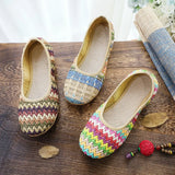 Breakj Shoes Soft Platform Beach Shoes Woven Cloth Shoes Summer Sandals Ethnic Style Breathable Women's Singles