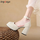 New High Heels Women Mary Janes Lolita Shoes Thick Platform Shoes Sandals Pumps Summer Party Ladies Shoes Mujer