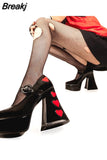 Dropship 2023 Spring Summer Platform Woman Mary Janes Shoes Pumps Elegant Office Lady Woman Shoes Pumps Big Size