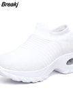 Women Casual Shoes Fashion Cushioned Wedge Sneakers Walking Sports Shoes Mesh Platform Female Running Shoes Zapatillas De