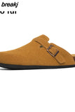 2023 New Buckle Cork Slipper Casual Women Solid Color Beach Outside Non-slip Closed Toe