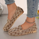/ Summer 2024 New Women's Shoes Casual Flat Bean Shoes Round Head Shallow Mouth Women's Single Shoes Large Size Women's