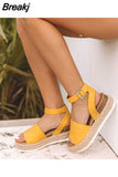 Wedges Shoes 2023 Trend Women High Heels Chaussures Platform Sandals Summer Footwear for Woman Leopard Plus Size 42