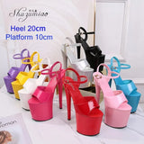 Model Shoes Women Sexy Catwalk Shoes Sandals 9 13 15 17 20 CM High Heels Platform Sandals Girls Shoe Party Club Drop