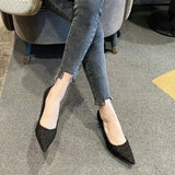 Cloth Pointed Toe Pumps Ladies Elegant Thin High Heels Office Shoes Women Brand Designer Slip On Stiletto Heel Party
