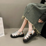Women's Sandals Summer Breathable Comfortable Designer Woman Round Toe Thick Bottom Waterproof Platform Roman