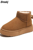 Womens Boots Winter Womens Ankle Boots Winter Shoes Women's Snow Boots Botas Mujer Warm Heightened Faux Suede Shoes