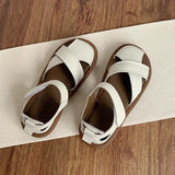 Bun Head Roman Sandals for Women Soft Soled Summer One-line Casual Beach Shoes for
