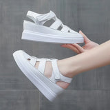 New Thick-Soled Baotou Sandals Hollowed-Out Velcro Leisure Sandals Large Size Fashion All Kinds Of Women's