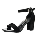 Women 2023 Summer Fashion Sandals Medium High Heel Block Heel Sandals Outdoor Fashion Sandals Women Heels Black Red