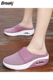 Cushion Slip-On Women Walking Shoes Orthopedic Diabetic Ladies Platform Mules Mesh Lightweight Slippers Wedge Female