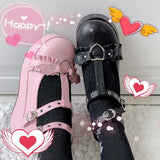 Brand Girls Platform Wedges Angel Bat Marry Janes Pumps Buckle Women's Pumps New INS Cosplay Lolita Japanese Shoes