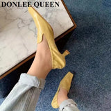 Square Toe High Heels Pumps Women Autumn Shoes Party Dress 2023 Spring Footwear Retro Female Work Pumps Zapatillas