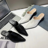 Breakj Bag Head Half Slippers Women 2025 Wear Thick Heels High-Heeled Tips Cool
