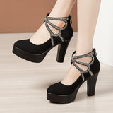 Cheongsam Catwalk High-Heeled Women's Pointed Waterproof Platform Thick Sole 40-43 Large Model Performance