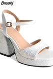 Platform Chunky Heels 2023 Summer Woman Sandals Great Quality Lady Office Sexy Party Woman Wedding Shoes
