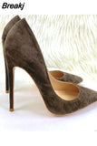 color pointed toe 12cm high thin heels concise classic work party dating cozy plus size 33-45 women pump RM029