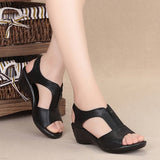 Summer Women Sandals Zipper Wedge Sandals Plus Size Sandals Flat Women Shoes Sandals Ladies Roman Sandals zapatos de