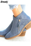 Women Booties 2023 Autumn Suede chelsea Boots Women Fashion Size 43 Platform Boots Side Zipper Heeled Ankle Boots Botas De