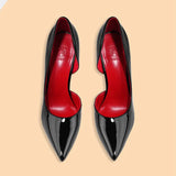 Breakj Bed Cannon Shoes Women's Fine Heel 2025 New Autumn Black Red Back 10 Cm Sexy Pointed Single