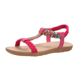 Sandals Women's 2024 Summer Korean Version Of The New Flat-Bottomed Water Drill Sandals Pregnant Shoes Student Shoes