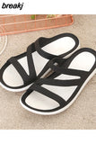 Summer Women Fashion Jelly Sandals Low Heel Peep Toe Shallow Slides Casual Beach Outdoor Female Ladies Slipper