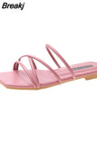 Women Slingback Sandals 2023 New Women's Shoes Summer Flats Casual Flip Flops Shallow Female Slides Open-toe
