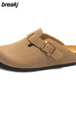 2023 New Outside Buckle Cork Slipper Casual Men Solid Color Beach Non-slip Closed Toe