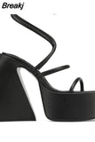 Dropship 2023 Summer Platform High Heeled Women's Shoes Sandals Office Lady Walking Comfy Woman Shoes Big Size