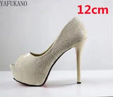 Silk Embroidered Flower Peep Toe High Heels 2023 New Stiletto Platform Wedding Banquet Dress 14Cm Sexy Ladies