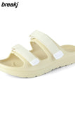 Summer Fashion Men Light EVA Outside Slippers Casual Solid Color Waterproof Non-slip Indoor Home Slides