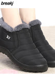 Women Boots Slip On Winter Shoes For Women Waterproof Ankle Boots Winter Boots Female Snow Botines 2023 Black Botas