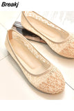 Ballet Flats Fashion Bow-Knot Women Shoes Slip on Flat Sweet Hollow Summer Female Shoe Beige 2023 New Women Flat