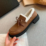 loafers shoes boots Winter New in Women's Slip On Shoes Warm Plush Fur Lined Indoor & Outdoor Moccasin Flats Comfort