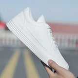 All-Match Men's Soft-Soled Comfortable Casual White Shoes Solid Color Non-Slip Wear-Resistant Vulcanized Shoes for