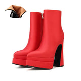 Quality Sexy Satin Women's Ankle Boots High Heels Thickened High Heels Pointed Toe Platform Shoes Shoes for Women Size
