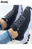 New Women Sneakers Fashion Platform Lace Up Casual Sports Shoes Comfortable Running Ladies Vulcanized Shoes Female