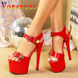 Summer Platform Sandals For Women T-Runway Style High Heels Fashion Buckle Design Stilettos Night Club Pole Dancing