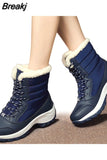 Boots Plush Warm Ankle Boots Women Winter Shoes Waterproof Boots Lightweight Comfortable Casual Cotton Boots Botas