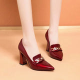 Breakj Autumn Women's Shoes Fashion Tip Fine Heel Single Shoes British Wind Shoes High Heels Spring And Autumn Work Single Shoes