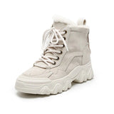 Women Boots Winter Shoes Warm Snow Boots Plush Fur Ankle Booties Anti Slip Platform Chunky Shoes White