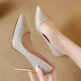 for Woman High Heels Pumps 10cm Tacones Pointed Toe Sexy Ladies Stilettos Wedding Shoes Internet Celebrity Heels Plus