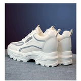 Heel White Shoes Trendy Women's Shoes 2023 New Breathable Thick Bottom Versatile Casual Shoe Comfortable Women's