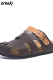 New Summer Buckle Cork Slipper 2023 Casual Women Beach Outside Non-slip Closed Toe Cut-outs Slides