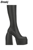Design Great Quality Patchwork Super High Heel Ankle Boots Platform 2023 Sexy Elegant Woman Fashion Shoes Big Size