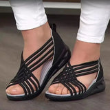 Women Summer 2023 Gladiator Low Heels Sandalias Mujer Peep Toe Summer Shoes For Women Casual Flat Summer Footwear