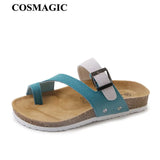 Outside Buckle Cork Slipper New Women Summer Mixed Color Casual Beach Slip on Flip Flops Slides