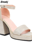 Platform Chunky Heels 2023 Summer Woman Sandals Great Quality Lady Office Sexy Party Woman Wedding Shoes