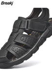 Quality Classic Men Sandals Summer Outdoor Walking Men Sneakers Breathable Men Sandals Genuine Leather Casual Shoes