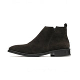 Breakj 2023 New Youth Pointed Head Big Head Help Low Tube Anti-Villy Skin Thick Bottom Fashion Men's Martin Boots
